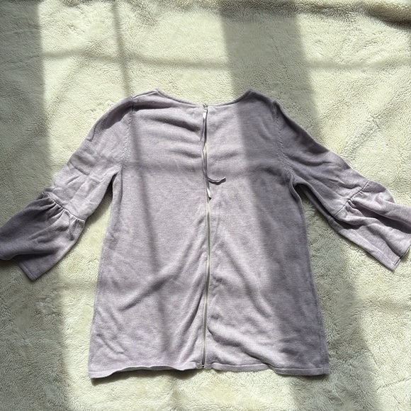 Reitmans Light Purple Bell Sleeve Top with Full Back Zip | Casual Size XS - Picture 5 of 5